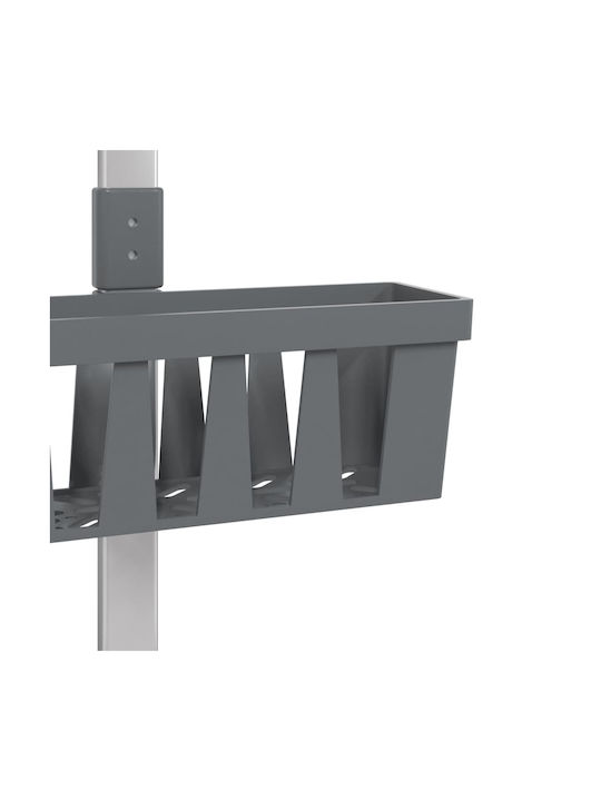 vidaXL Επιτοίχια Ραφιέρα Μπάνιου Μεταλλική 30x15x67cm Ασημί