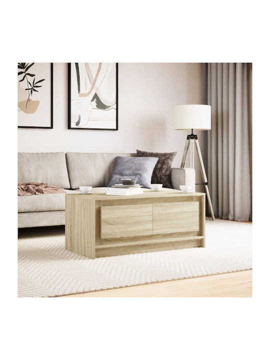 Rectangular Coffee Table Wooden with LED Sonoma Oak L100xW50xH43.5cm.