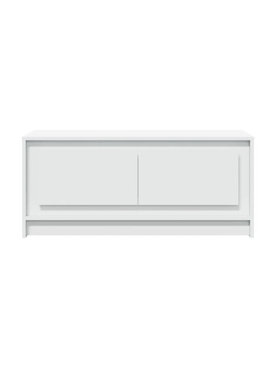 Rectangular Central Wooden Coffee Table with Drawers White M100xW50xH43.5cm