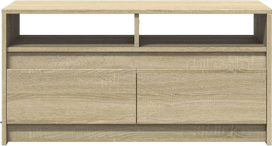 Rectangular Central Wooden Coffee Table with Drawers Sonoma Oak M90xW50xH45.5cm