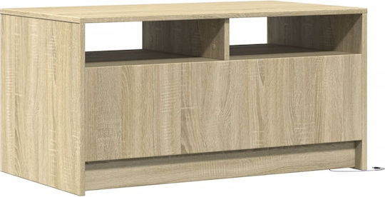 Rectangular Central Wooden Coffee Table with Drawers Sonoma Oak M90xW50xH45.5cm
