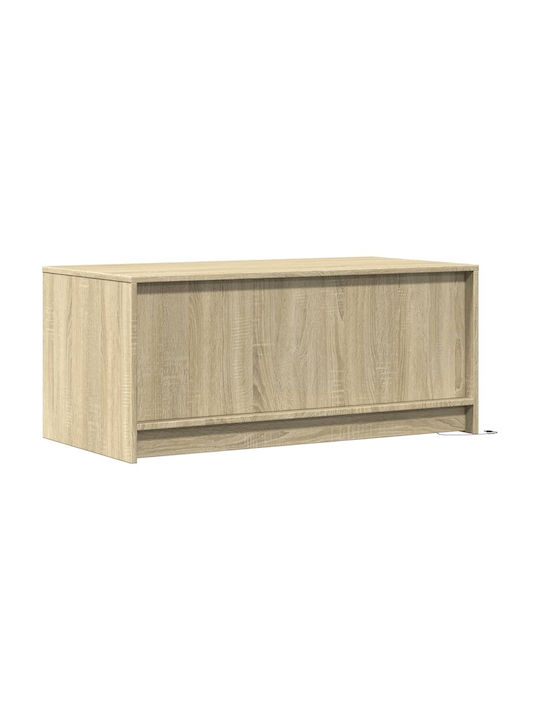 Rectangular Central Coffee Table Wooden with Drawers Sonoma Oak M100xW50xH43.5cm