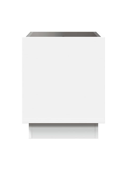 Square Side Table Glass White M50xD50xH50cm