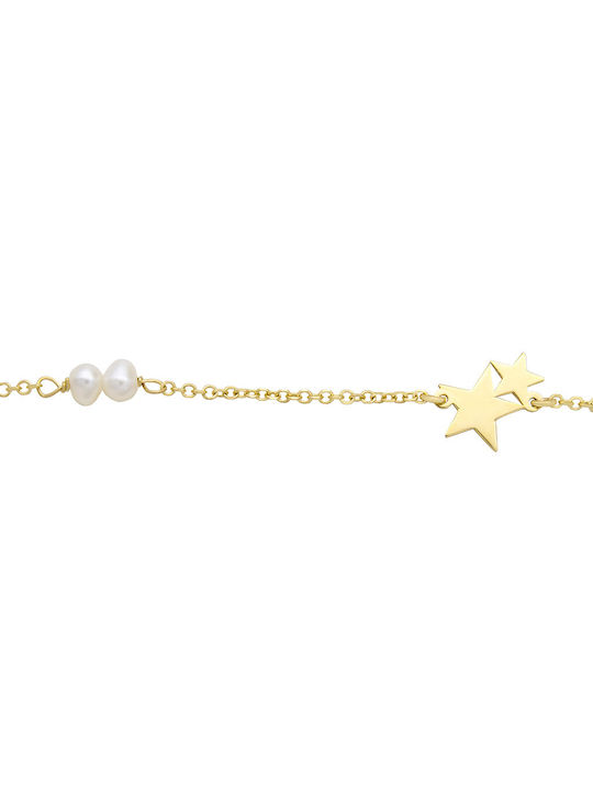 Savvas Design Bracelet made of Gold 9K with Pearls