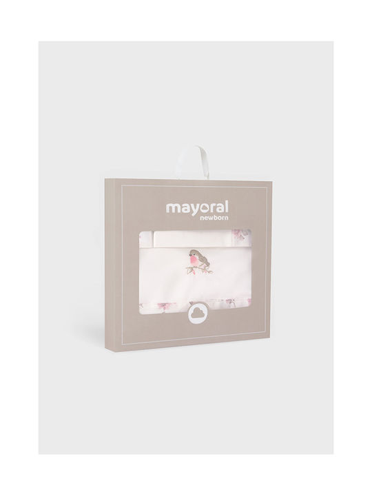 Mayoral Baby Sheet Crib Cotton Blush White 60x120cm