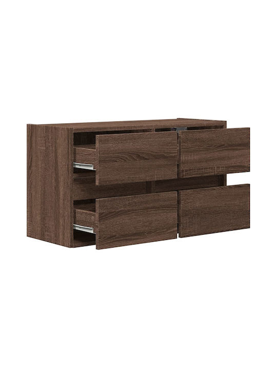 vidaXL TV Stand Brown Oak M80xD31xH45cm
