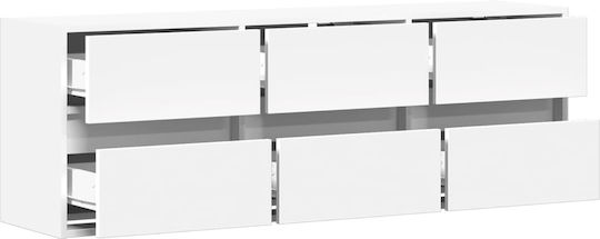 White TV Stand L130xD31xH45cm