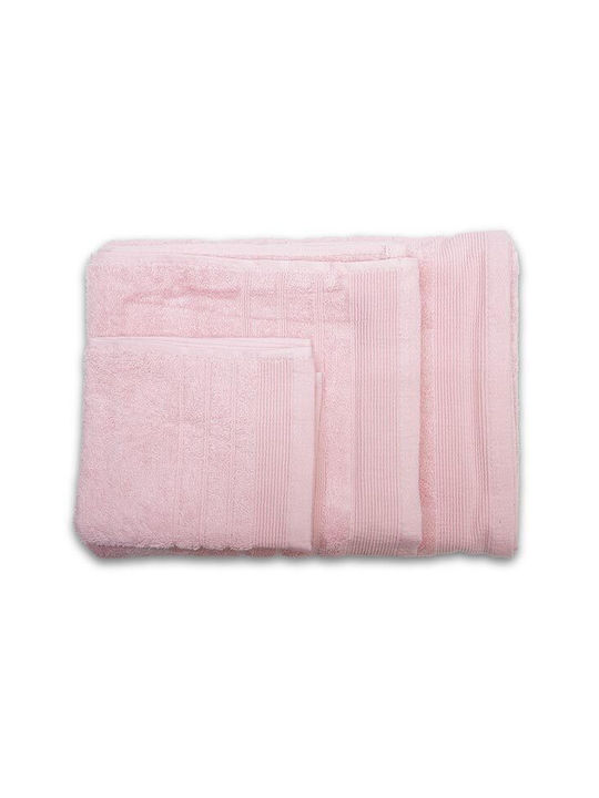 Sunshine Σετ Πετσέτες Μπάνιου 3τμχ Pink Βάρους 500gr/m²