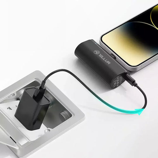 Tellur PD201 USB-C Power Bank 5000mAh Μαύρο