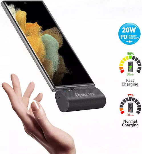 Tellur PD201 USB-C Power Bank 5000mAh Μαύρο