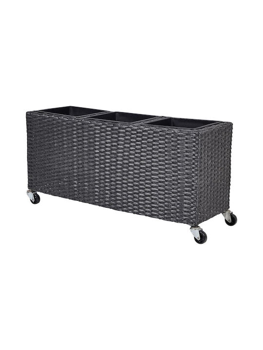 Beliani Plastic Planter Box Black 82cm