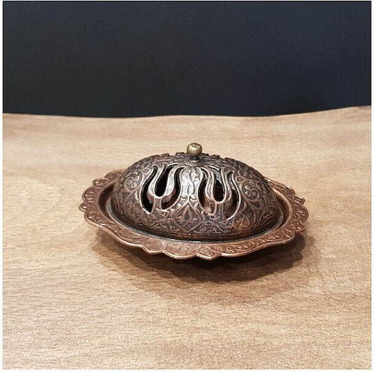 Karni Φοντανιέρα Γυάλινη με Καπάκι 11.5x8.5cm Καφέ