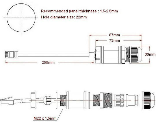 E Zy.Net EZ-RJ45ECS22 RJ45 Adapter 1pcs
