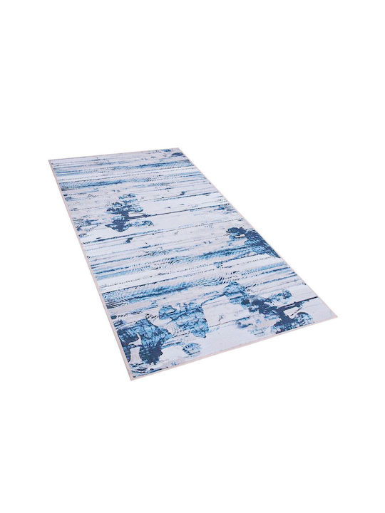 Beliani Burdur Αντιολισθητικό Χαλί Διάδρομος Blue 80x150cm