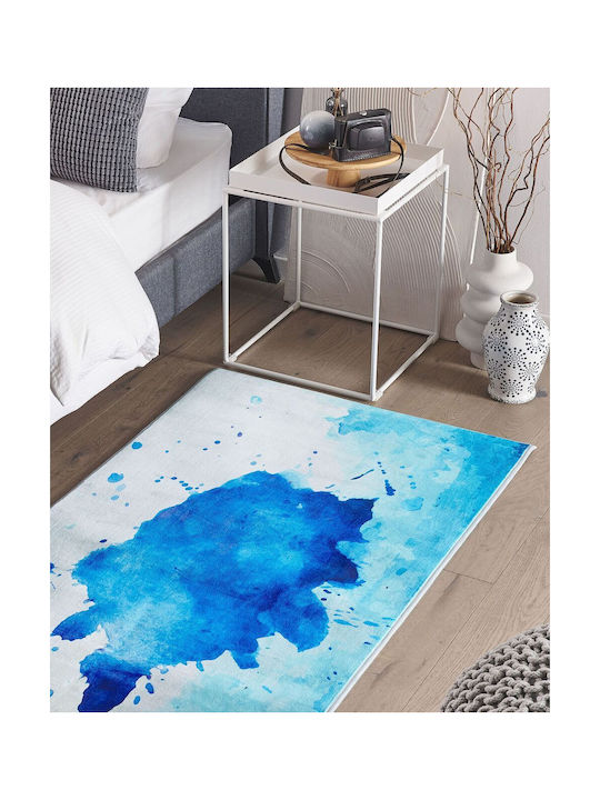 Beliani Odalar Αντιολισθητικό Χαλί Διάδρομος Blue 80x150cm