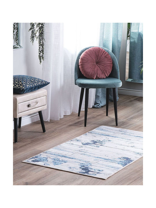 Beliani Burdur Αντιολισθητικό Χαλί Διάδρομος Blue 80x150cm