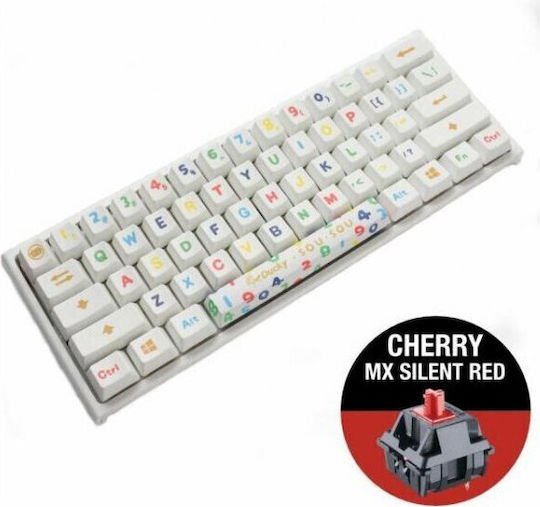 Ducky x SOU SOU One 2 Gaming Μηχανικό Πληκτρολόγιο 60% με Cherry MX Silent Red διακόπτες και RGB φωτισμό (International English) Λευκό