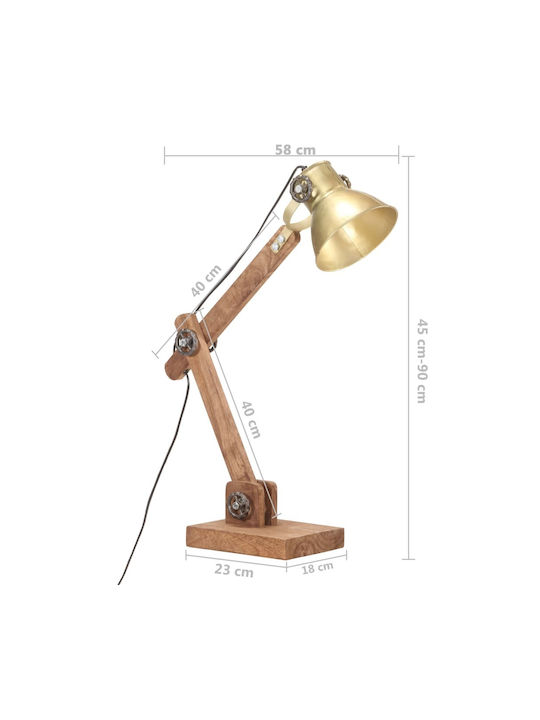 vidaXL Office Lamp with Flexible Arm for Socket E27 in Copper Color