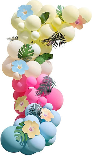 Latex Balloon Arrangement Hibiscus & Tropical Leaves
