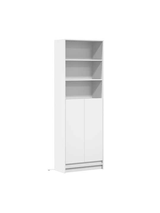 Bibliothek mit LED White 69x32.5x200cm