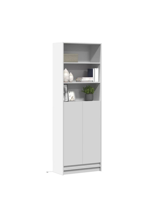 Bibliothek mit LED White 69x32.5x200cm
