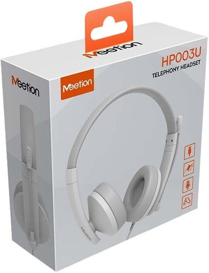 Meetion HP003U On Ear Multimedia Ακουστικά με μικρόφωνο και σύνδεση NFC σε Λευκό χρώμα
