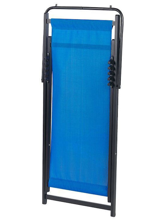 Σεζλόνγκ Ξύλινη με Μπλε Ύφασμα 65x100x94cm