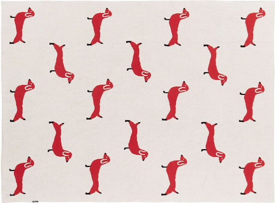 Beliani Beige-Red Kids Blanket 130x170cm