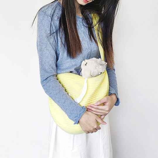 Dog and Cat Carrier Fabric Up to 6 kg M43xW11xH29cm "kourk Cute" – Yellow