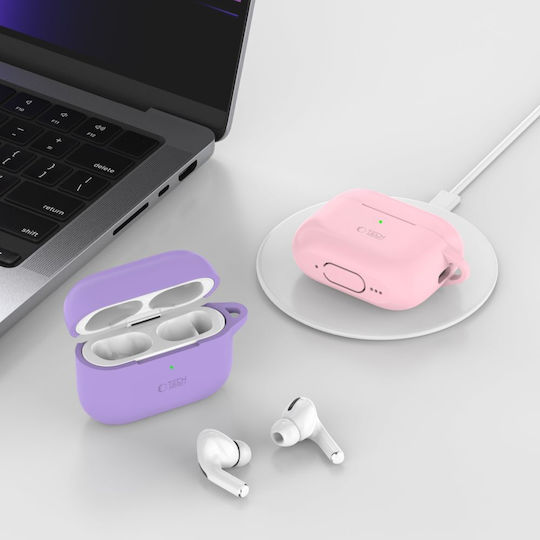 Tech-Protect Hülle Silikon mit Haken Dusty Pink für Apple AirPods Pro 2
