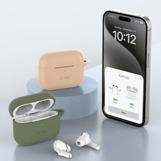 Tech-Protect Hülle Silikon mit Haken Dusty Pink für Apple AirPods Pro 2