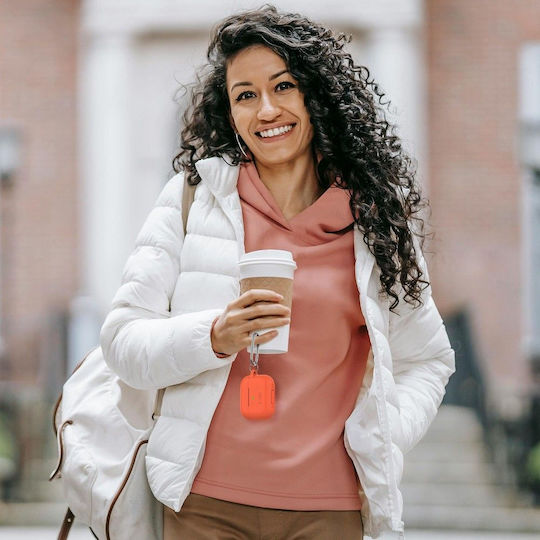 Tech-Protect Hülle Silikon mit Haken Neon Orange für Apple AirPods Pro 2