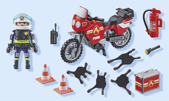 Playmobil Екшън герои Пожарникар с мотоциклет за 4-10 години