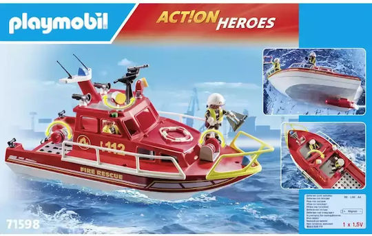 Playmobil Action-Helden Feuerwehr-Rettungsboot für 4-10 Jahre