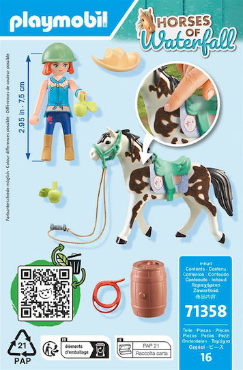 Playmobil Конете на водопада Ellie с коня Sawdust за 5-12 години