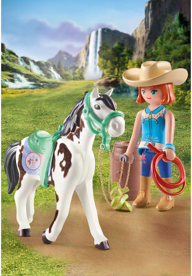Playmobil Конете на водопада Ellie с коня Sawdust за 5-12 години