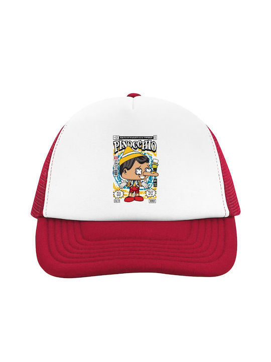 Koupakoupa Kids' Hat Jockey Fabric Pinocchio White