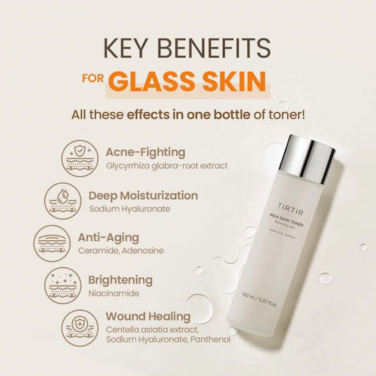 Tirtir Milk Skin Lotion Τόνωσης Προσώπου με Υαλουρονικό Οξύ και Παράγωγα Ρυζιού για Ευαίσθητες Επιδερμίδες 150ml