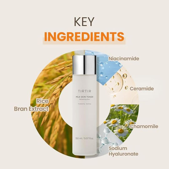 Tirtir Milk Skin Lotion Τόνωσης Προσώπου με Υαλουρονικό Οξύ και Παράγωγα Ρυζιού για Ευαίσθητες Επιδερμίδες 150ml