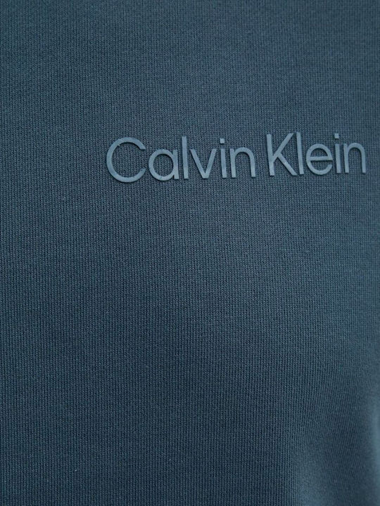 Calvin Klein Institutional Ανδρική Φούτερ Ζακέτα με Κουκούλα Ink