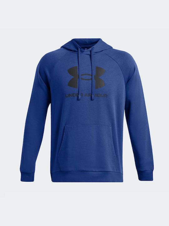 Under Armour Ua Rival Herren Sweatshirt mit Kapuze und Taschen Blau