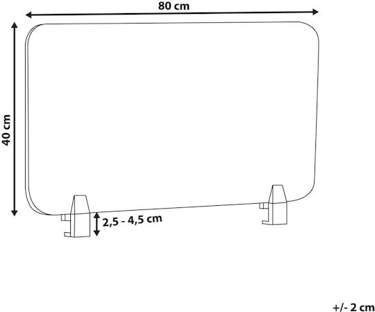 Beliani Προστατευτικό / Διαχωριστικό Γραφείου PET 80x40cm