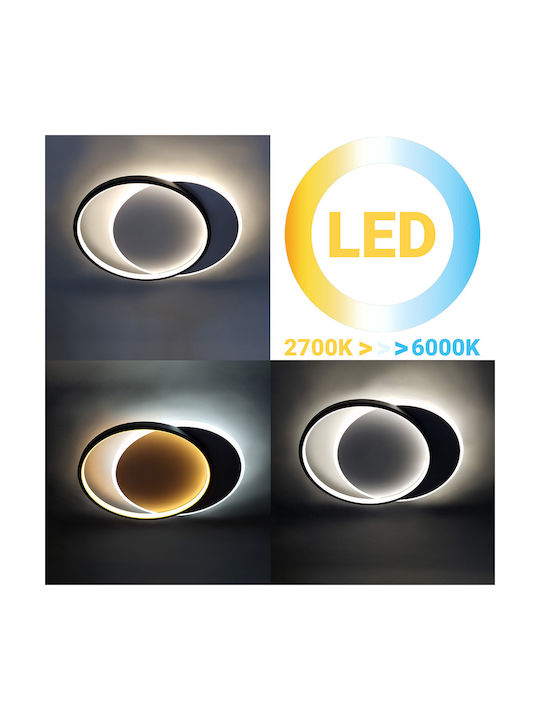 Globobox Deckenleuchte 46cm Schwarz mit Integrierter LED