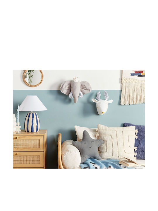 Beliani Kids Wall Decor Animal Head White Made of Fabric