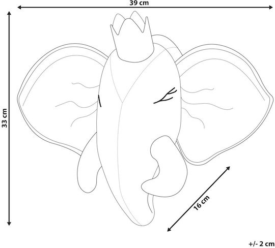 Beliani Kids Wall Decor Animal Head Animals Grey