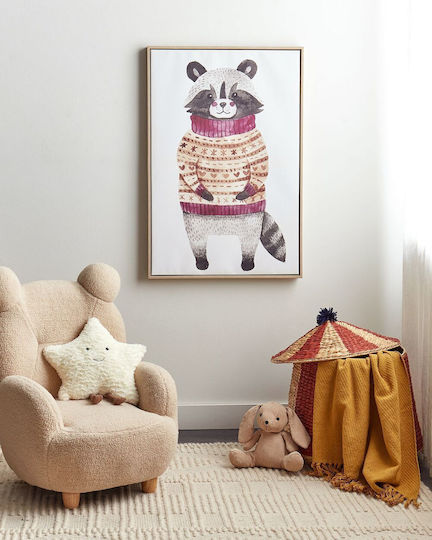 Beliani Kinder Gerahmter Segeltuch 63x93cm