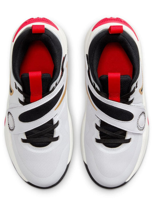 Hustle Hustle Kids Sports Shoes Basketball with Hoop & Loop Closure White