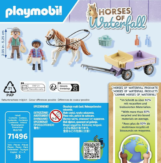 Playmobil Pferde des Wasserfalls Pferd mit Kutsche für 4-10 Jahre