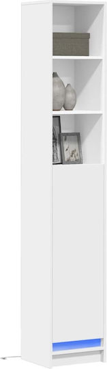 Bookcase with LED White 36x32.5x200cm