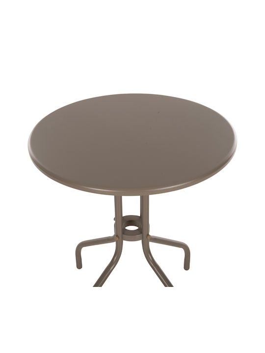 Outdoor Dinner Metal Table Champagne 60x60x70cm